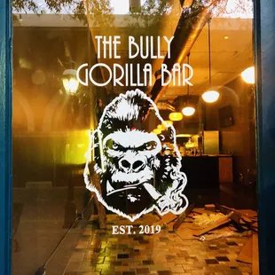 a gorilla in the window