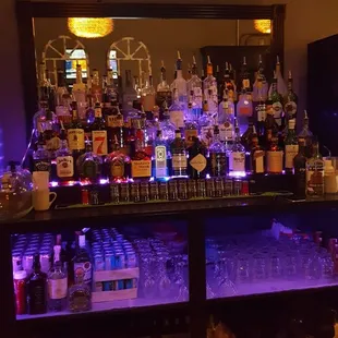 a bar full of liquor