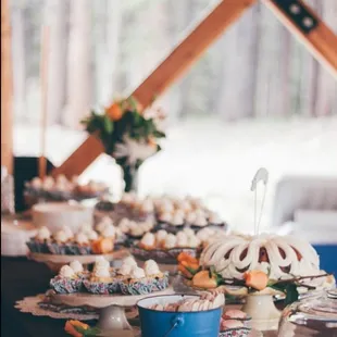 Bitty Bundts with a 10 inch cake for cutting was perfect!