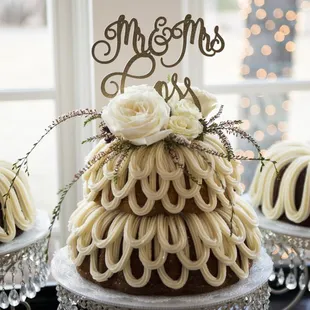 a bundt cake on a cake stand