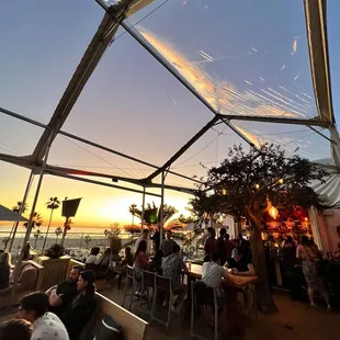 Inside at sunset. Views can't be matched!