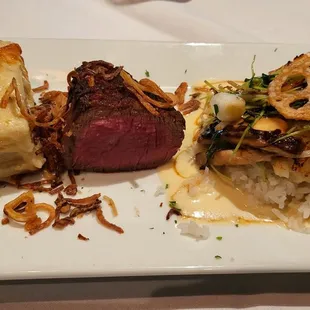 Split order potato gratin, filet mignon, Miso Seabass - good but didn't amaze