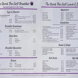 the menu