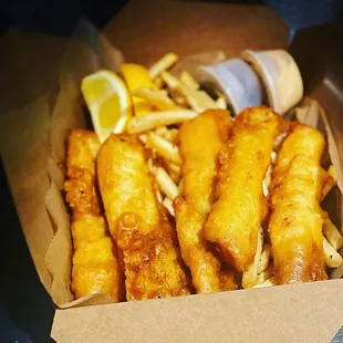 a box of fish and chips