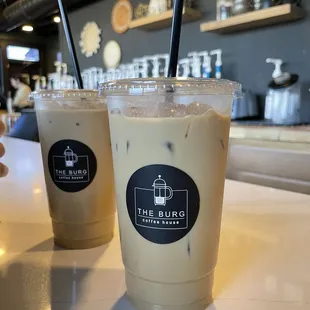 two cups of iced coffee