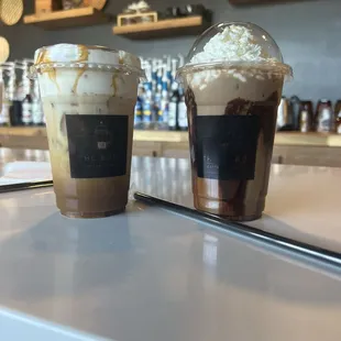 Left: cozy fall sweater  Right: s'more's mocha