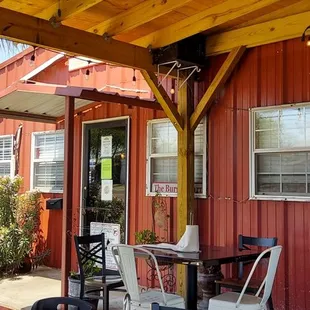 Outdoor seating as well as indoor seating.