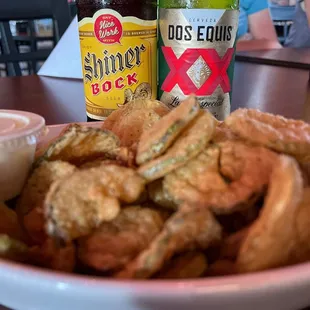 Fried pickles and a couple of good beers