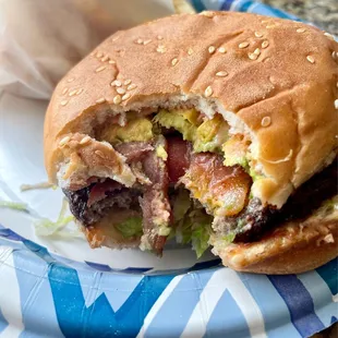Bacon avocado cheeseburger
