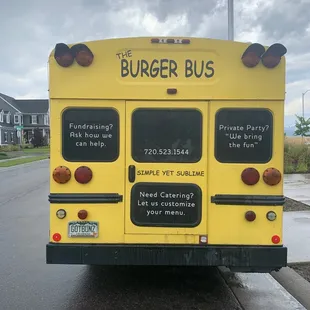 Back of the bus. License plate is a hoot!