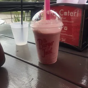 Strawberry Shake with whipped cream. Amazing.