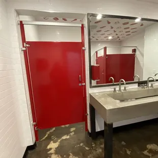 The ladies restroom