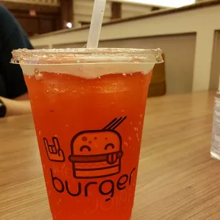 a drink in a plastic cup