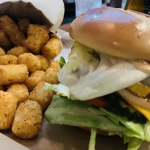 TBP Burger - came with tater tots