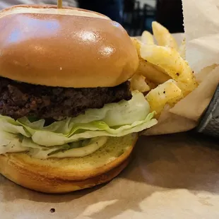 Black and Blue Burger - comes with fries