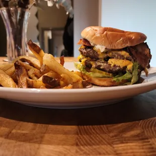 a plate of french fries