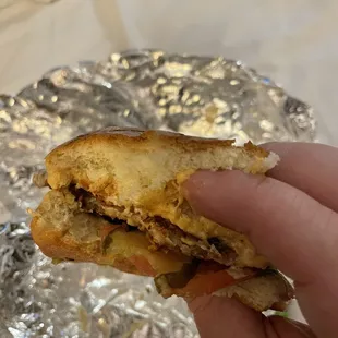 Where is the chicken on this buttermilk crispy chicken sandwich? About 3 millimeters of chicken in this country fried chicken patty.