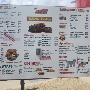 Drive thru menu November 2024.