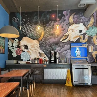 Interior back wall