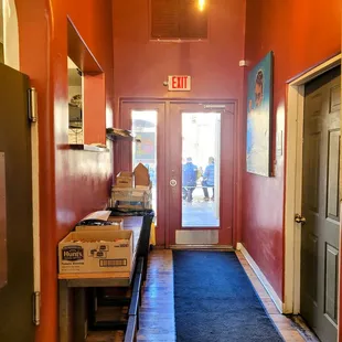 Hallway leading to outside tables
