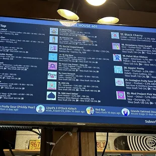 Extensive beer menu.