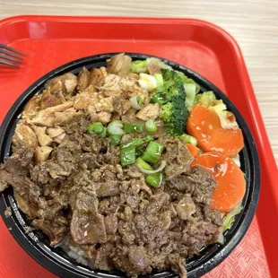 Chicken &amp; Beef rice bowl