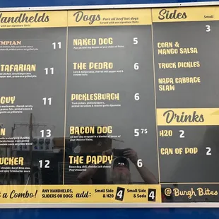 a menu for the dogs