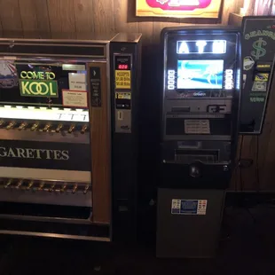 They have a change machine &amp; cigarettes machine