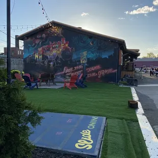 a large mural on the side of a building