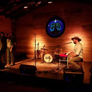 a band playing on a stage