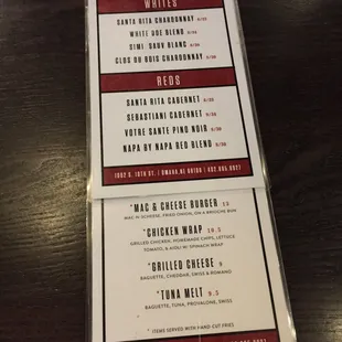 Peak at the menu