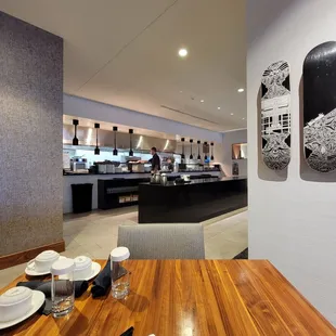 the kitchen and dining area