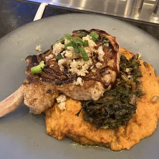 Pork chop dinner is amazing