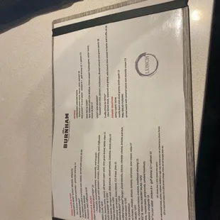 menu