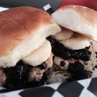 pb &amp; j with bananas sliders
