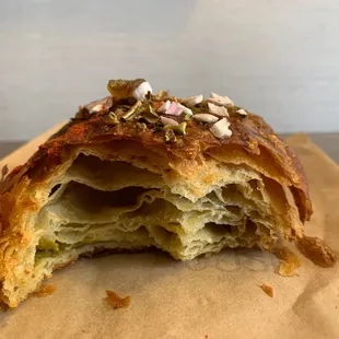 Crunchy exterior soft interior layers.