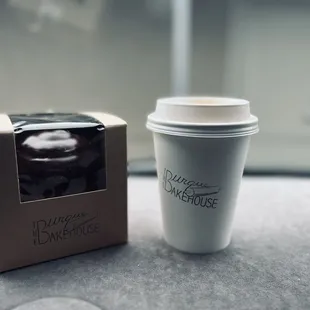 Boston Cream Cruffin &amp; regular coffee.