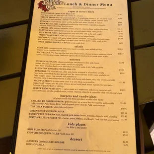 menu
