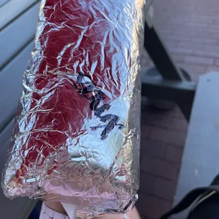 My hand-massive burrito covering my palm