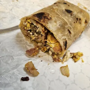 Bacon and Papas egg Burrito