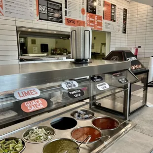 Burrito Factory salsa bar