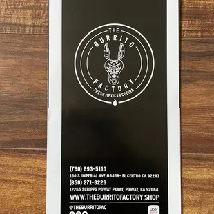 Folded Brochure Menu