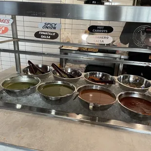 Inside: salsa bar
