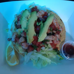 Shrimp tostada
