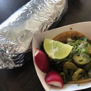 My burrito and taco - so worth it.