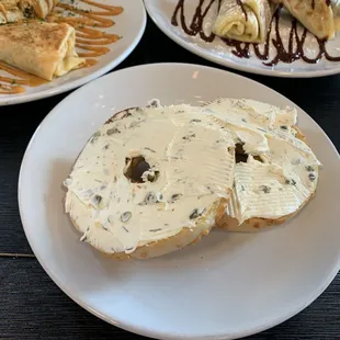Parmesan bagel with dill-caper-lemon cream cheese