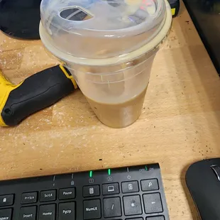 You don&apos;t get the full effect I drank most of it. But I got a iced coffee. It was a vanilla foam sugar cookie coffee and man was delicious.