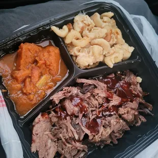Brisket, Candied Yams, Mac and cheese