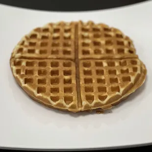  a waffle on a plate