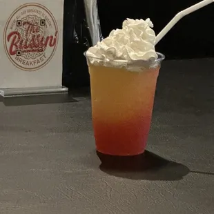 Frozen margarita with whipped cream